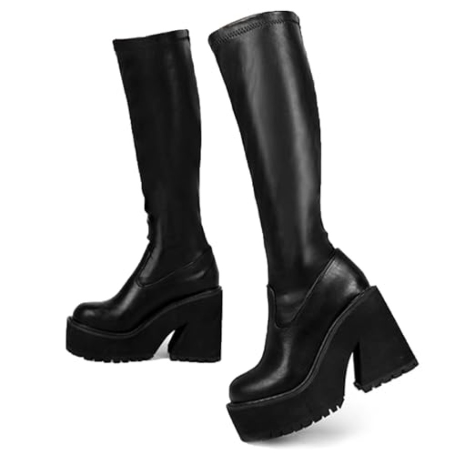 Knee High Sock Women - AMINUGAL Womens Elastic Knee High Platform