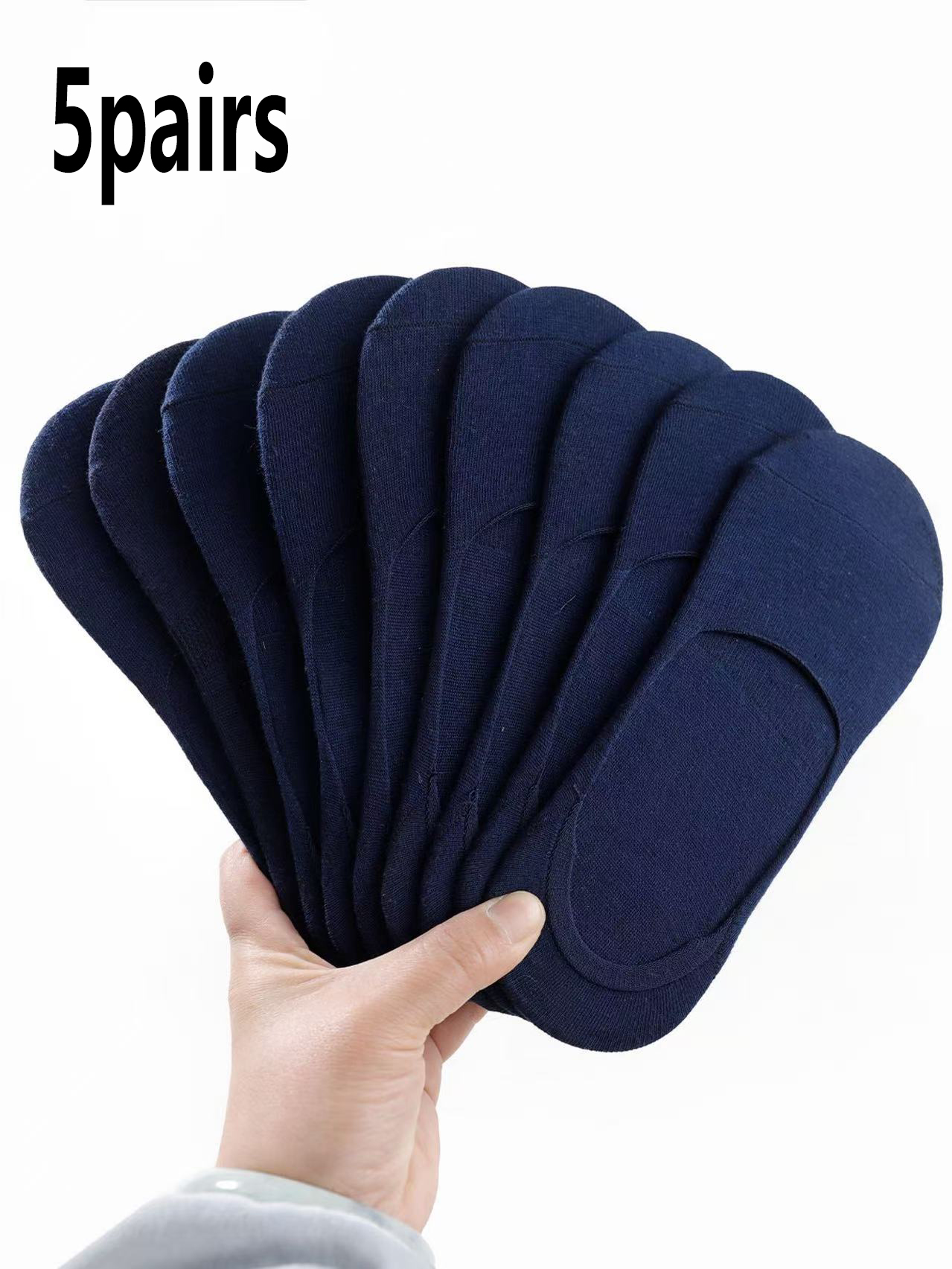 No Show Sock Women - 5 Pairs Random Navy Blue Invisible
