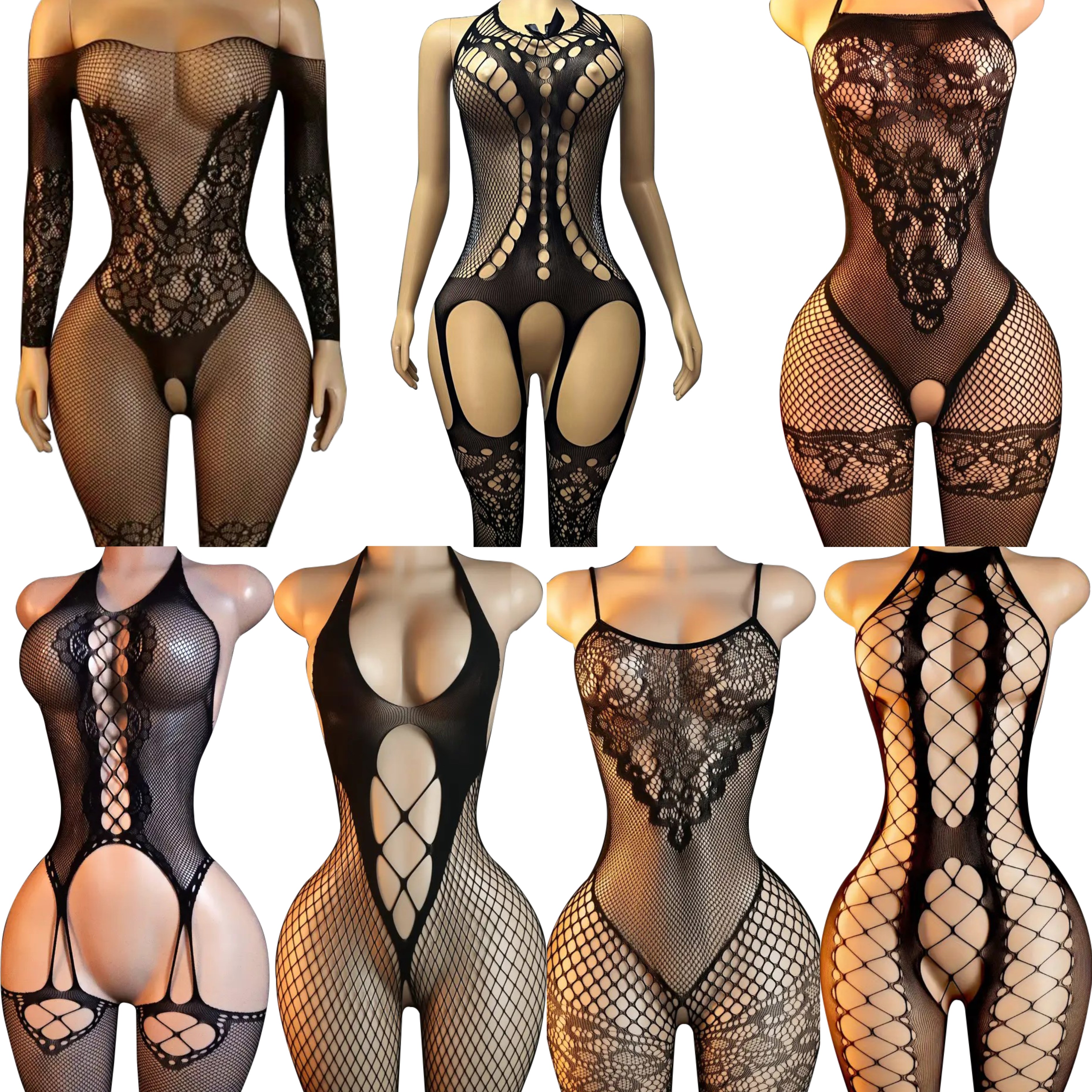 Fishnet Stocking Women - Plus Size Transparent Bodysuit Sexy Underwear