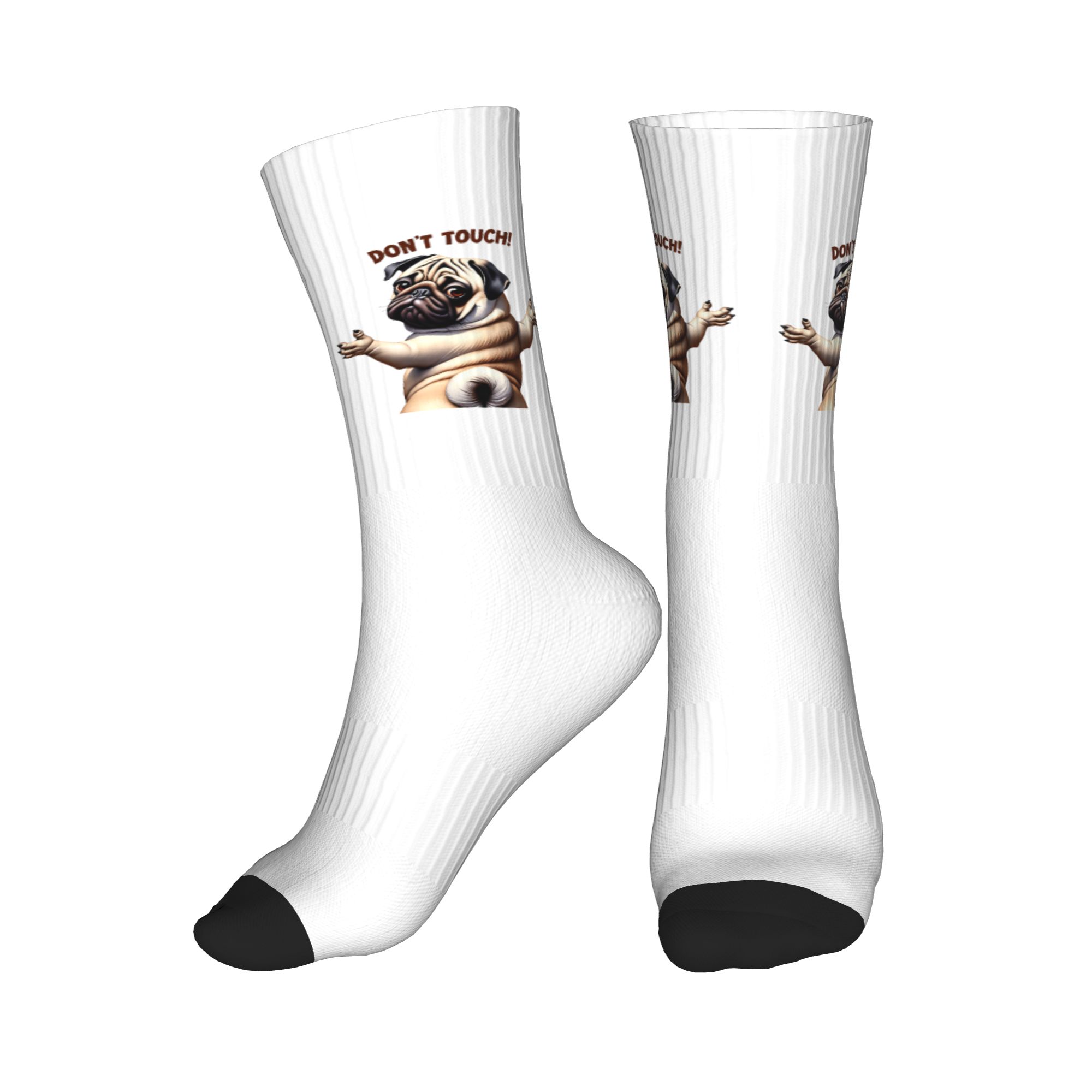Dress Sock Men - Fashion Mens Don't Touch Pug Dog