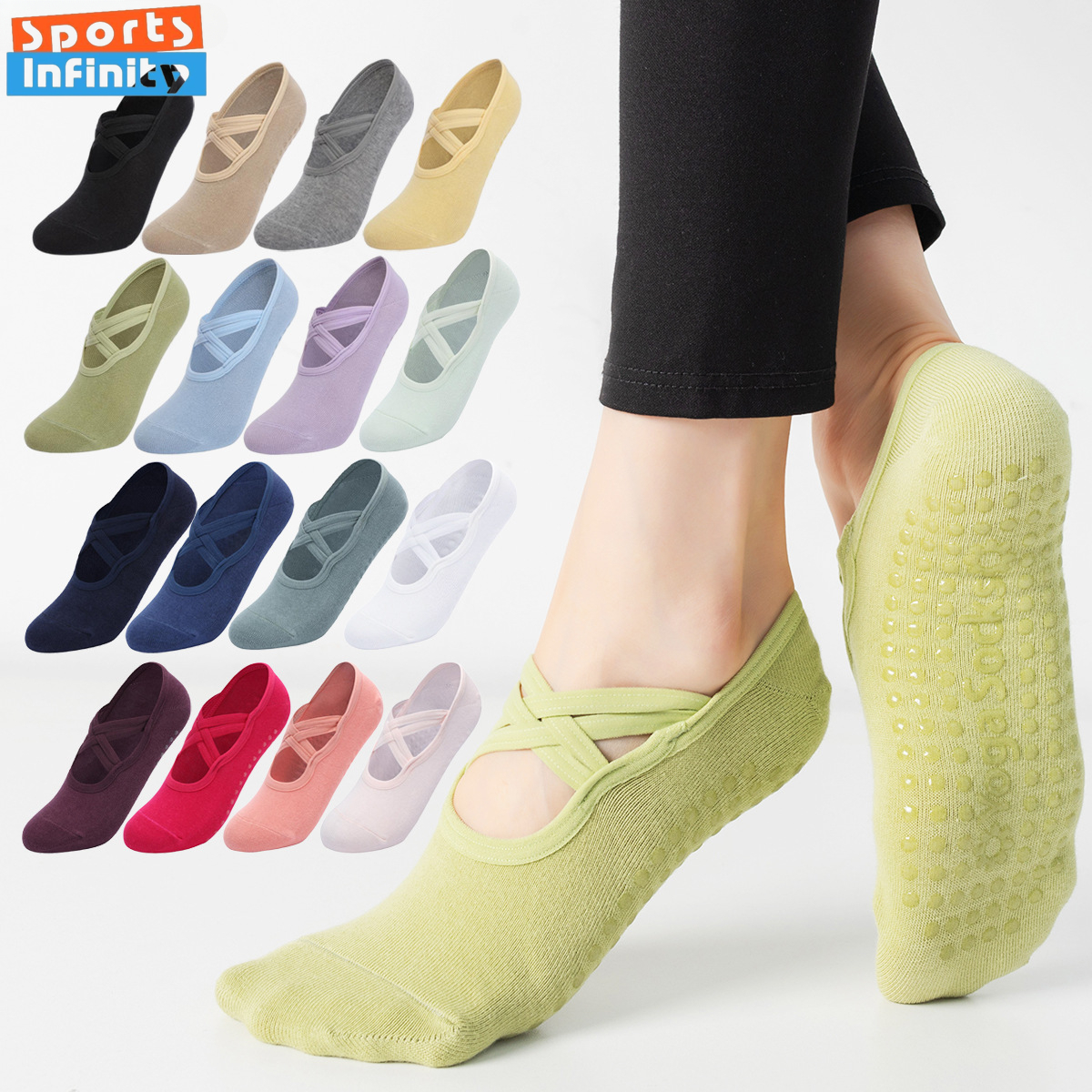 No Show Sock Women - Fashion Cross Straps Backless Yoga Socks