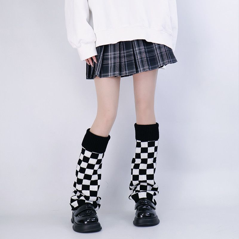 Black White Checkered Leg Warm – обзор и цена Boot Sock Slouchy