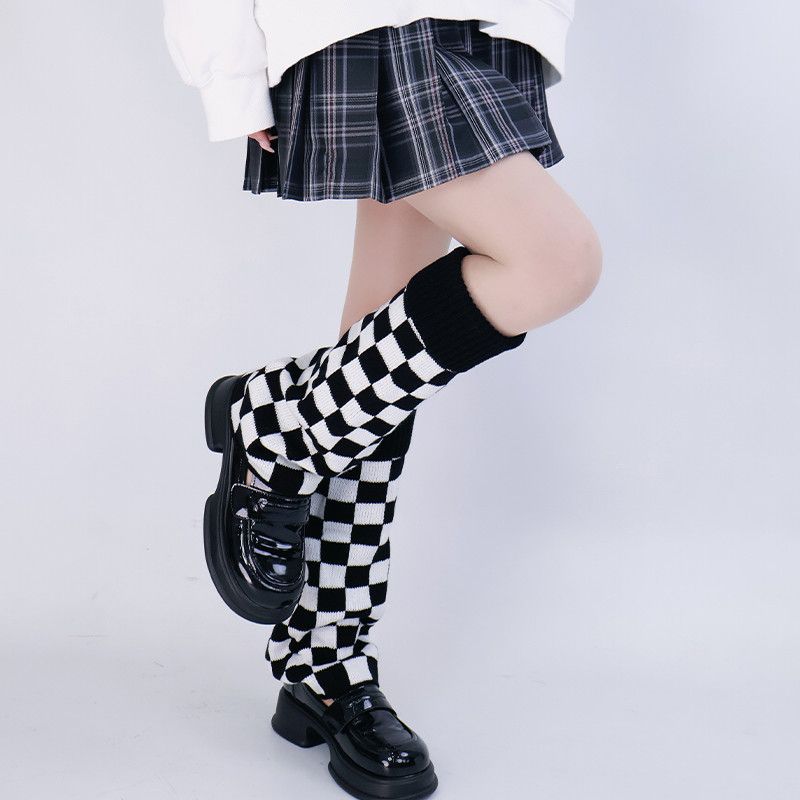 Black White Checkered Leg Warm – обзор и цена Boot Sock Slouchy