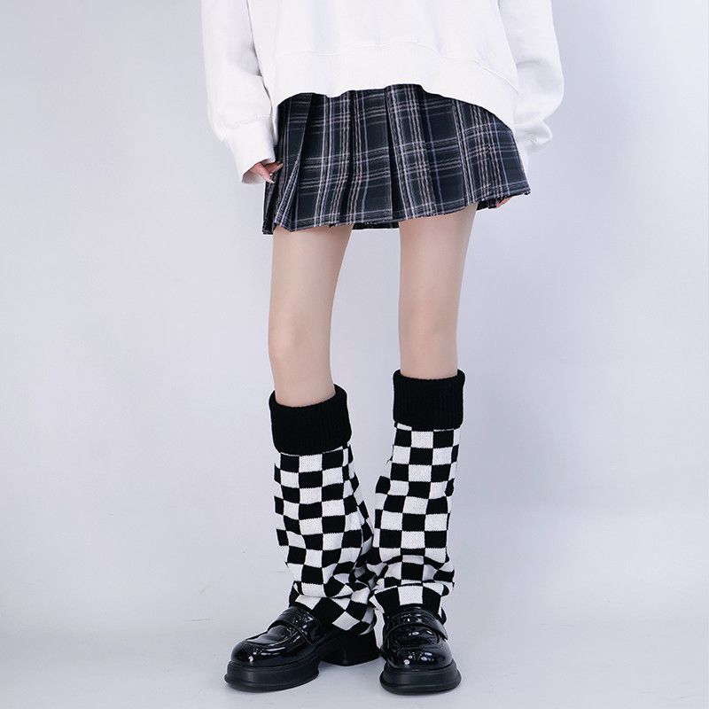Black White Checkered Leg Warm – обзор и цена Boot Sock Slouchy