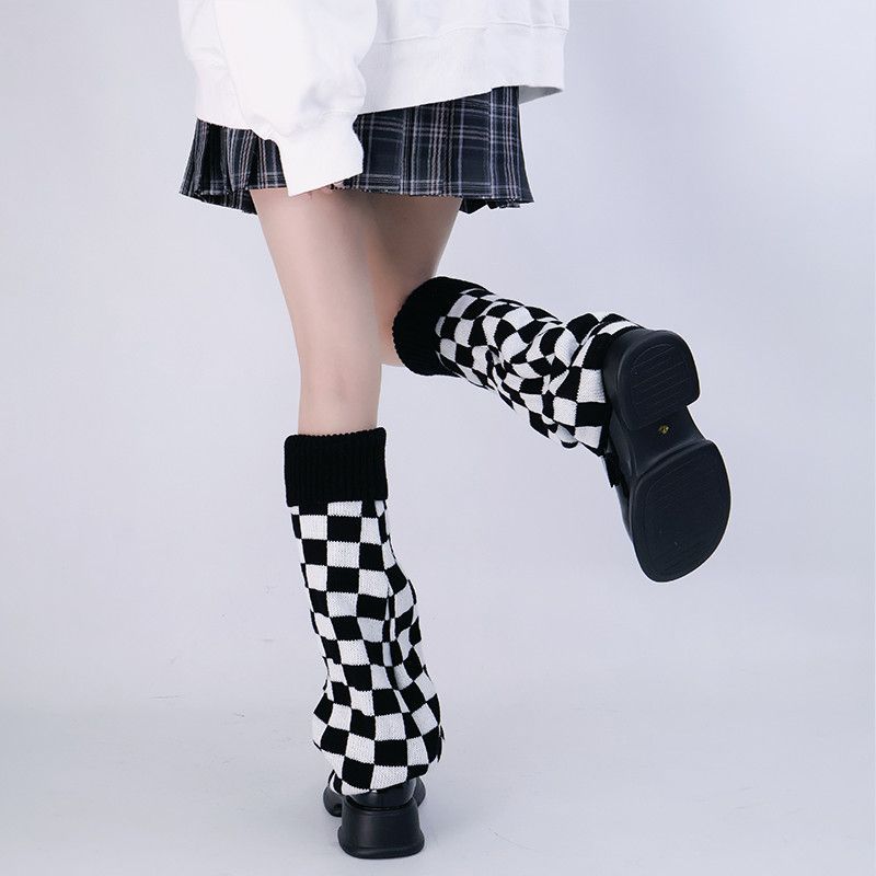 Black White Checkered Leg Warm – обзор и цена Boot Sock Slouchy