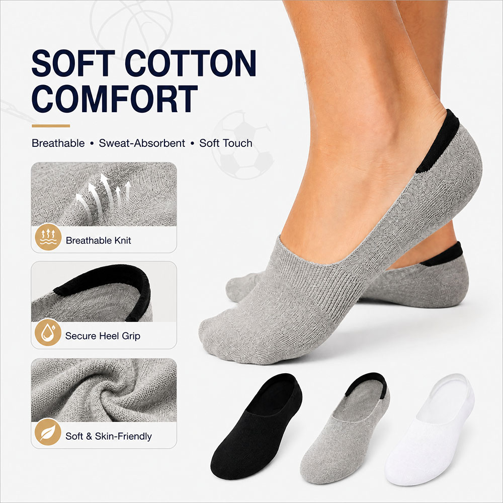 6 Pairs Unisex Cotton No Show  – обзор и цена Invisibility Sock Loafer