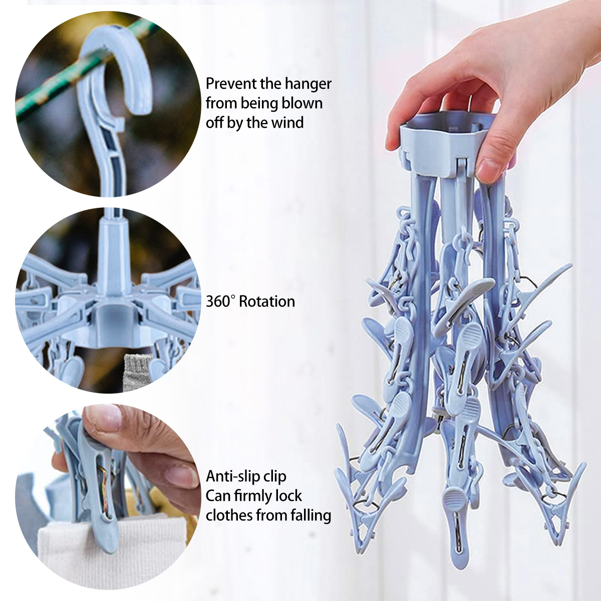 24 Clips Folding Clothes Dryer – обзор и цена Sock Organizer Tray
