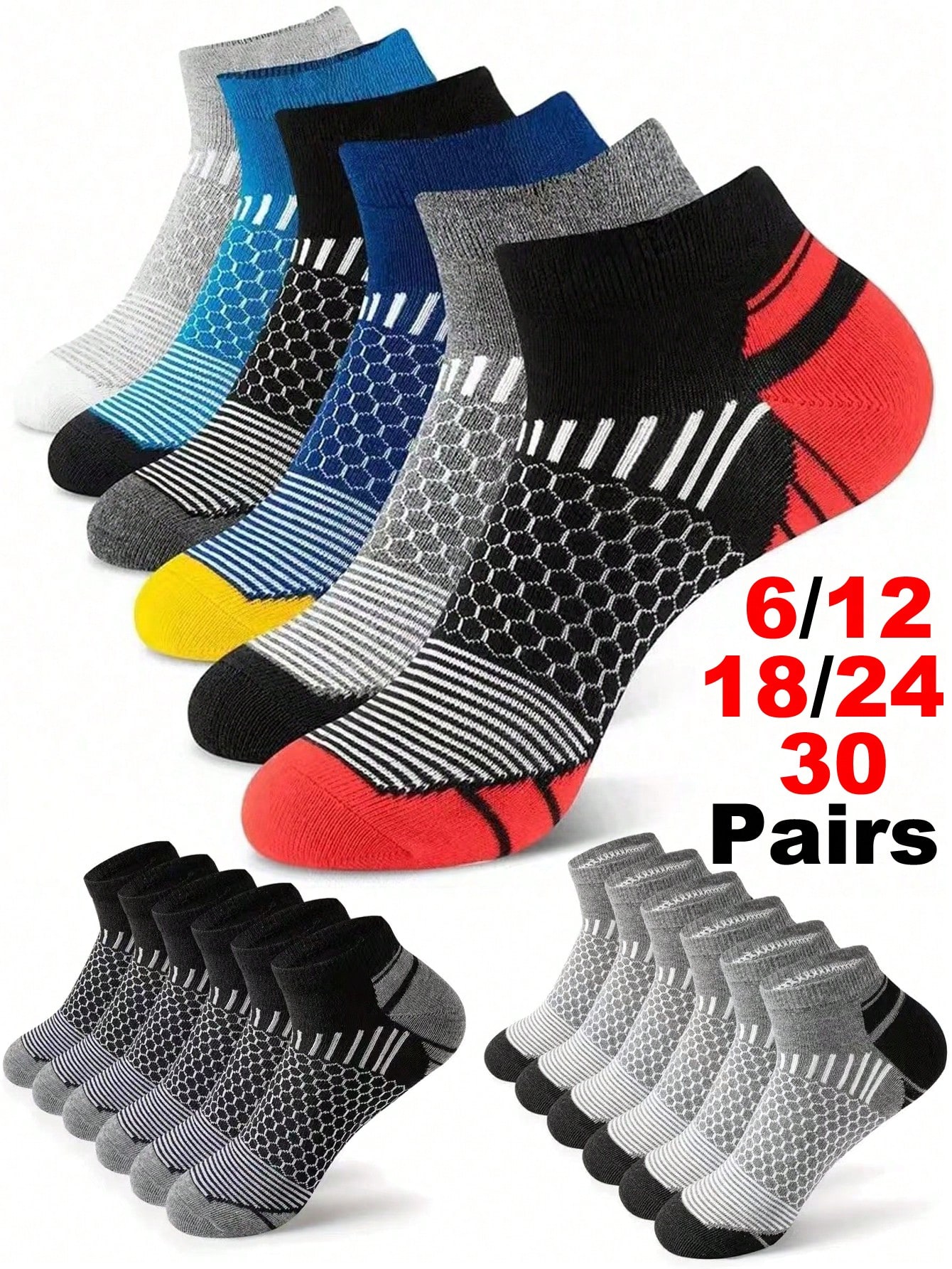12Pairs Men's Ankle Athletic S – обзор и цена Ankle Sock Low Cut