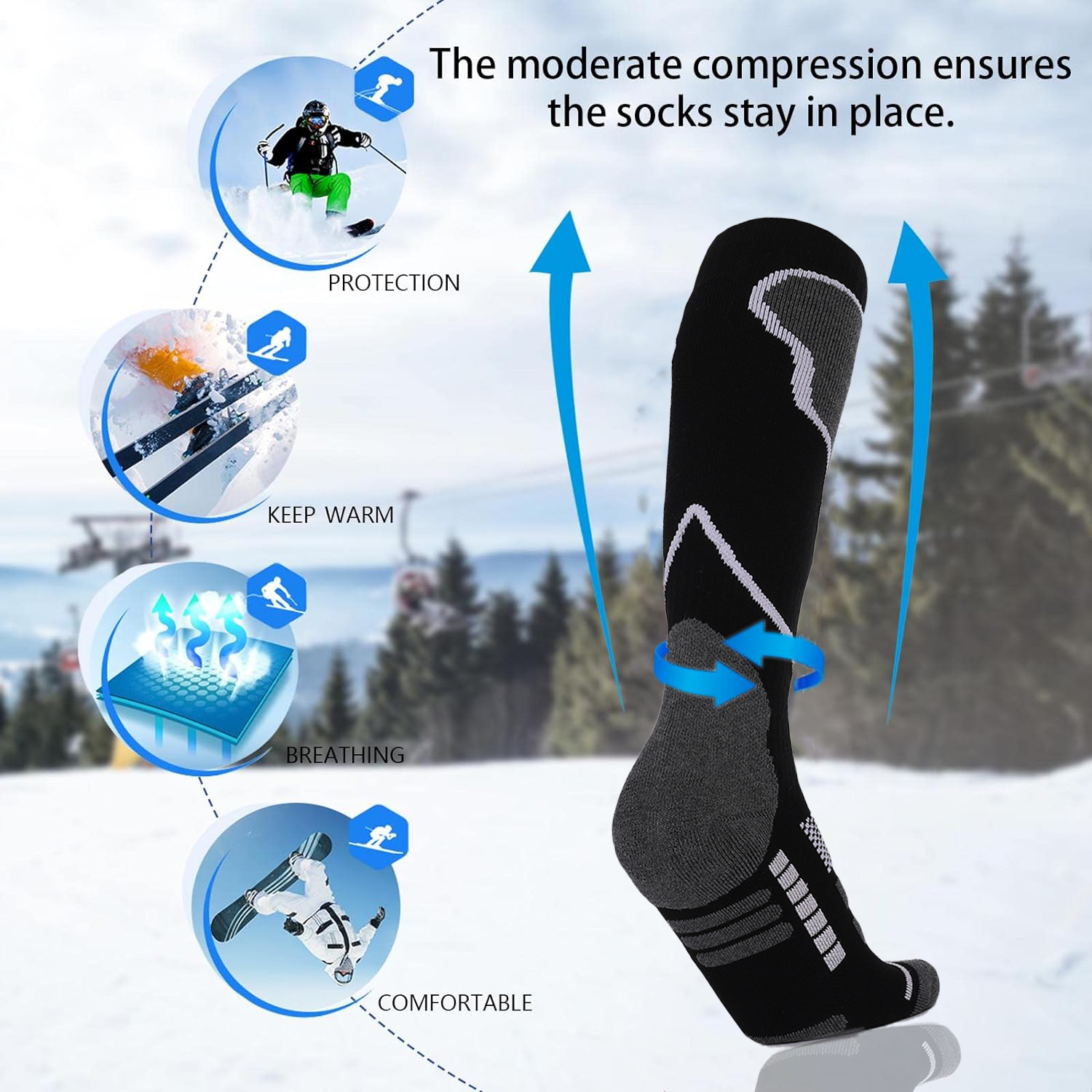 2 Pairs Ski Socks, Cold Weathe – обзор и цена Thermal Sock Winter