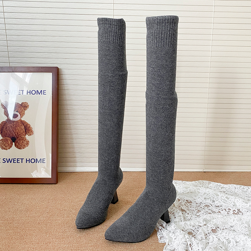 High Heels Women's Sock Boots  – обзор и цена Knee High Sock Women
