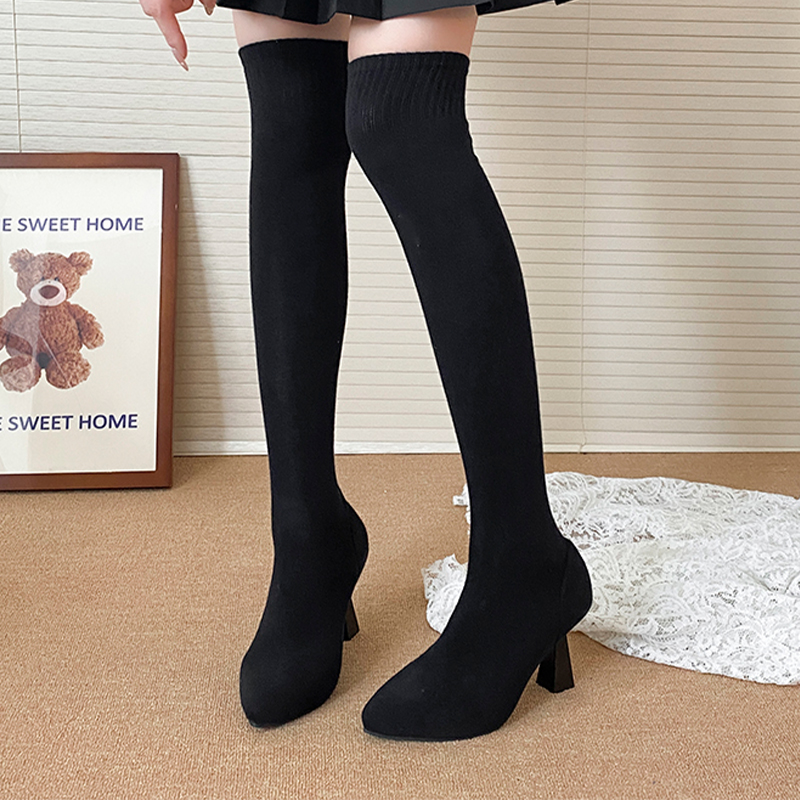 High Heels Women's Sock Boots  – обзор и цена Knee High Sock Women