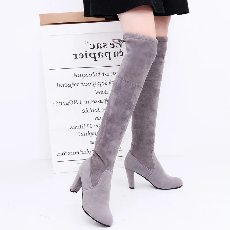 Women's Boots Stretch Fabric O – обзор и цена Knee High Sock Women