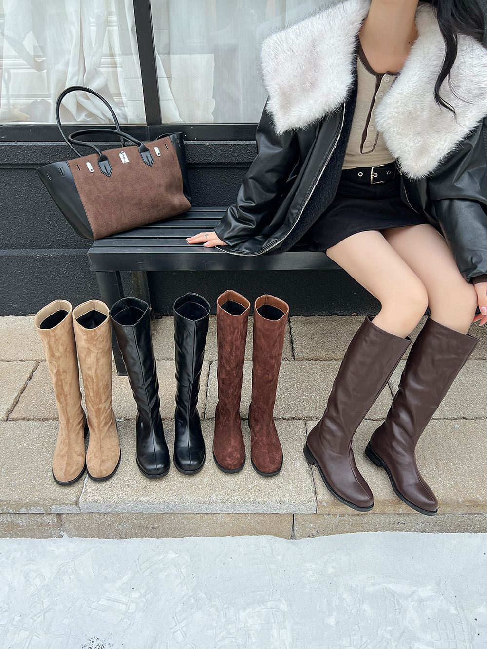 Fashion Women Knee Boots Flock – обзор и цена Knee High Sock Women