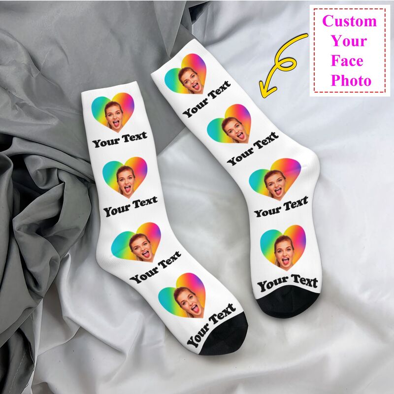 Personalized Photo Text Custom – обзор и цена Dress Sock Men
