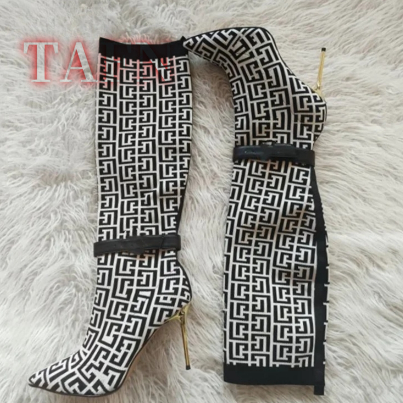 Women Stretch Sock Boots Fashi – обзор и цена Knee High Sock Women