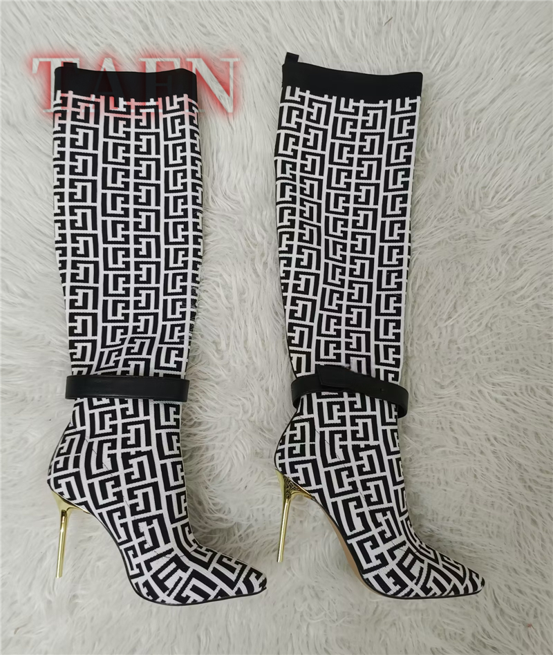 Women Stretch Sock Boots Fashi – обзор и цена Knee High Sock Women