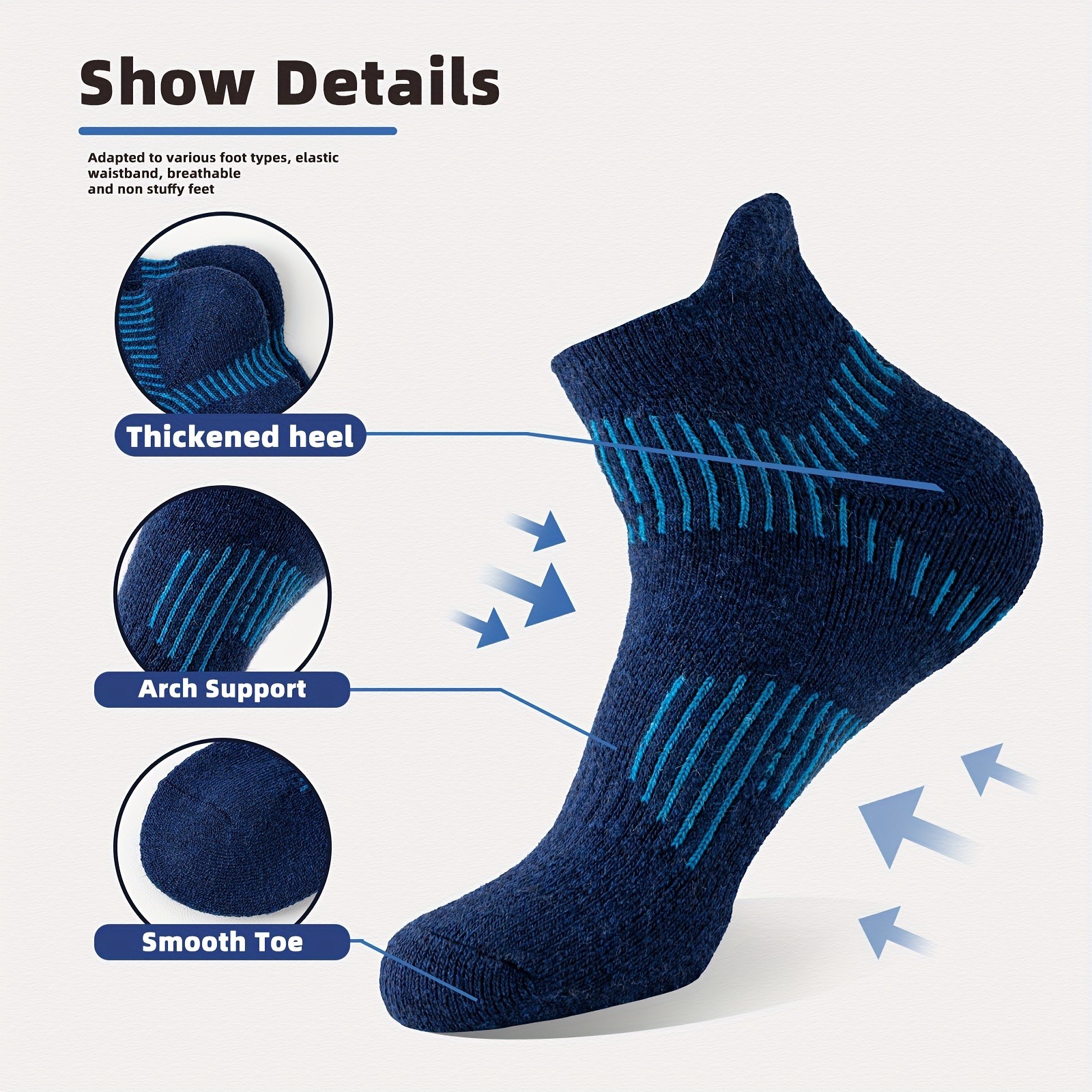 HOU  2026  5 Pairs Unisex Meri – обзор и цена Wool Hiking Sock