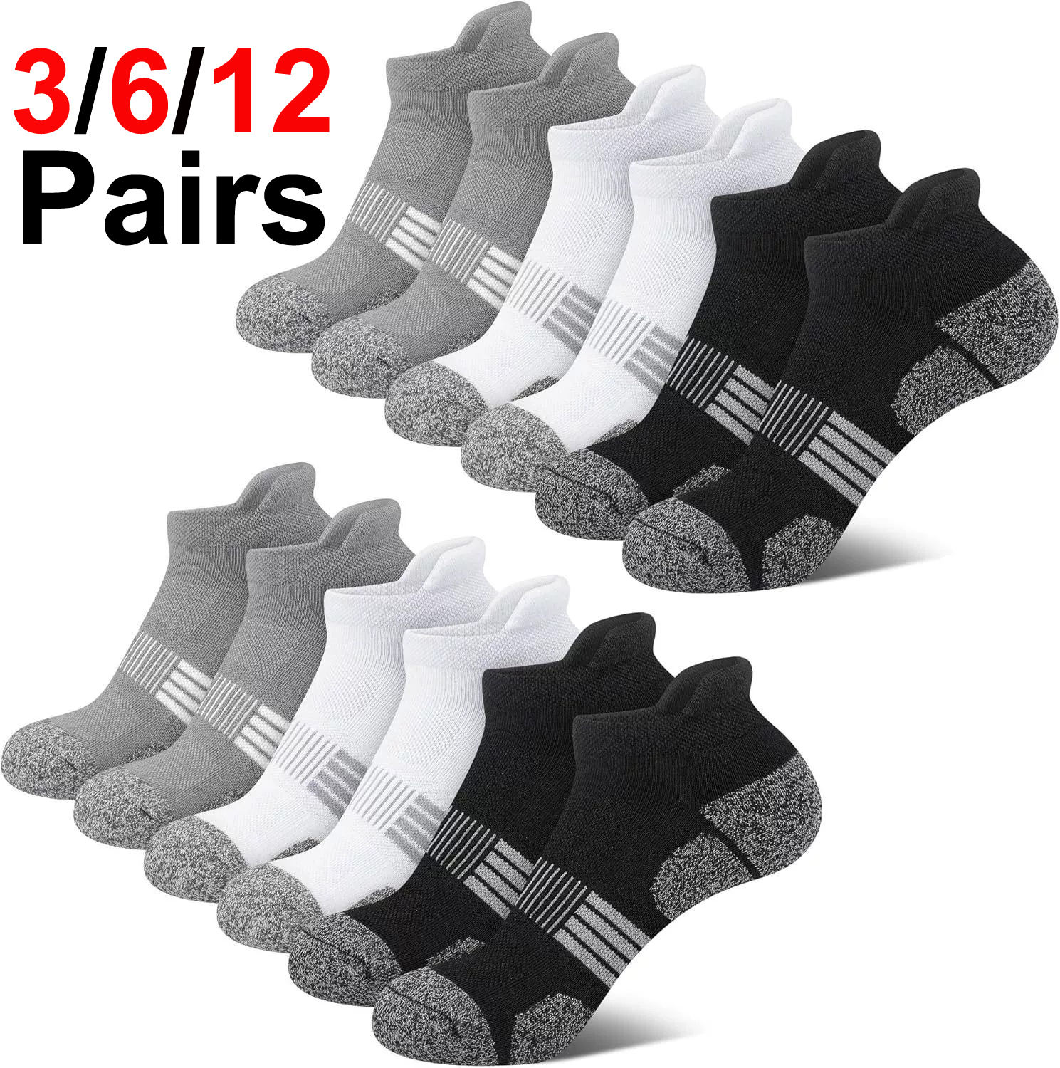 Men's Ankle Socks 6/12 Pairs B – обзор и цена Ankle Sock Low Cut