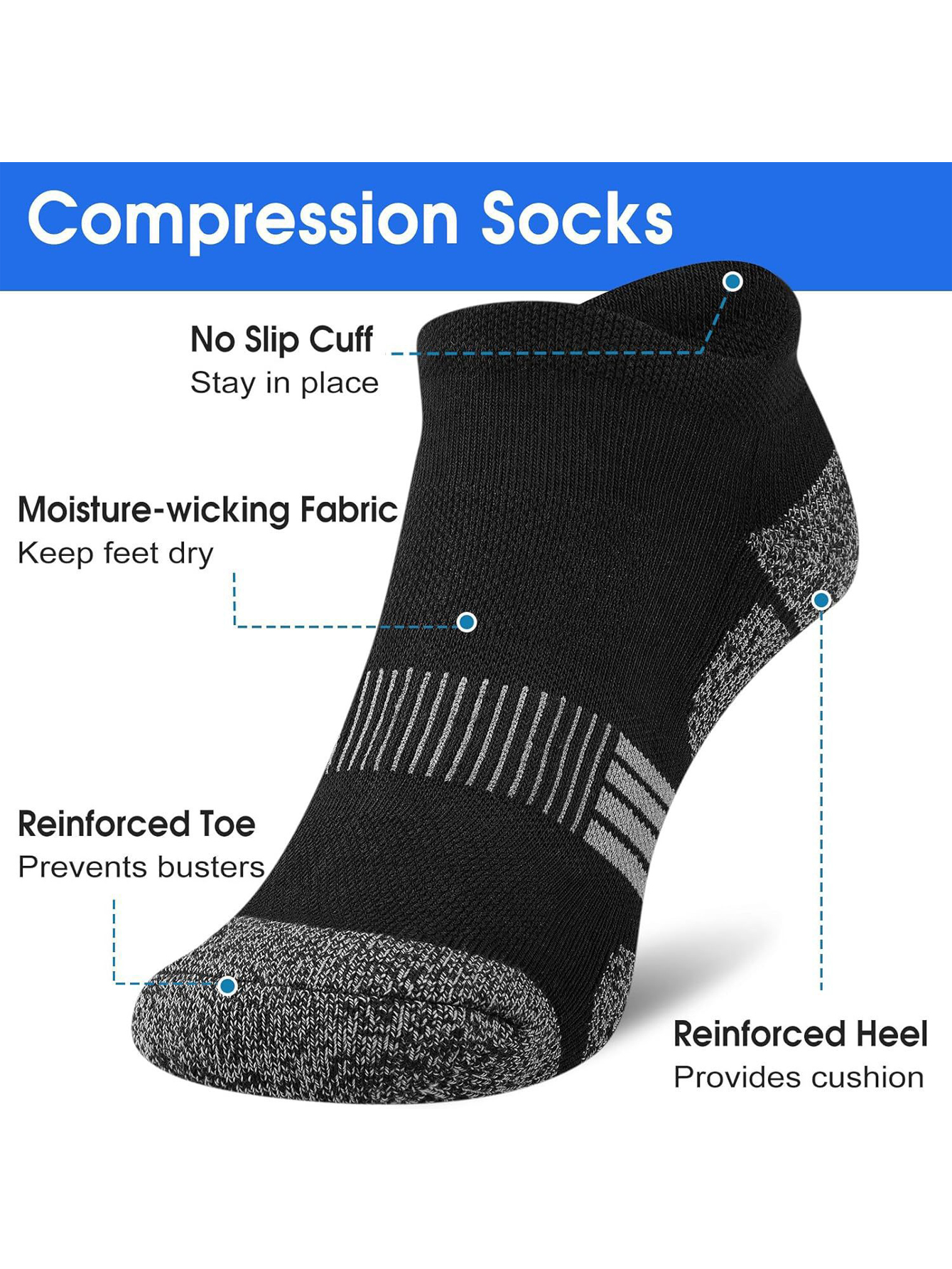 Men's Ankle Socks 6/12 Pairs B – обзор и цена Ankle Sock Low Cut