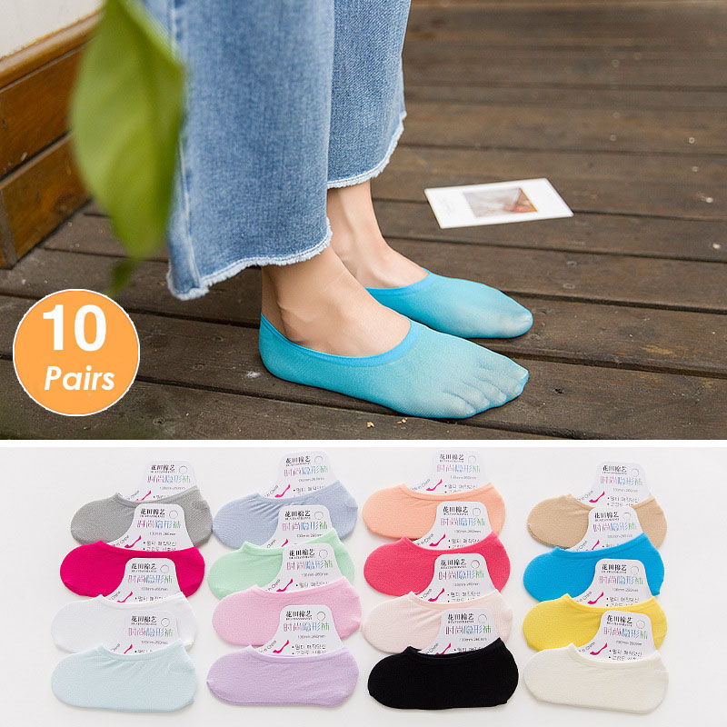 5 Pairs 10PCS Women Socks Nons – обзор и цена Invisibility Sock Loafer