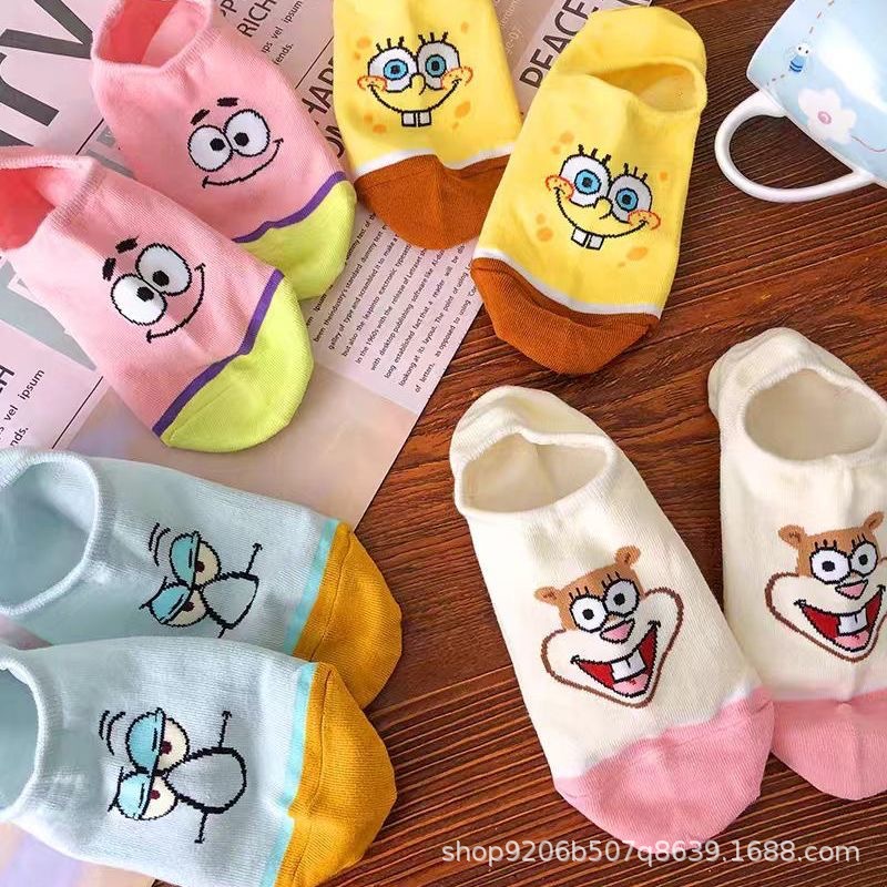4PCS Hot Cute SpongeBob Square – обзор и цена Invisibility Sock Loafer