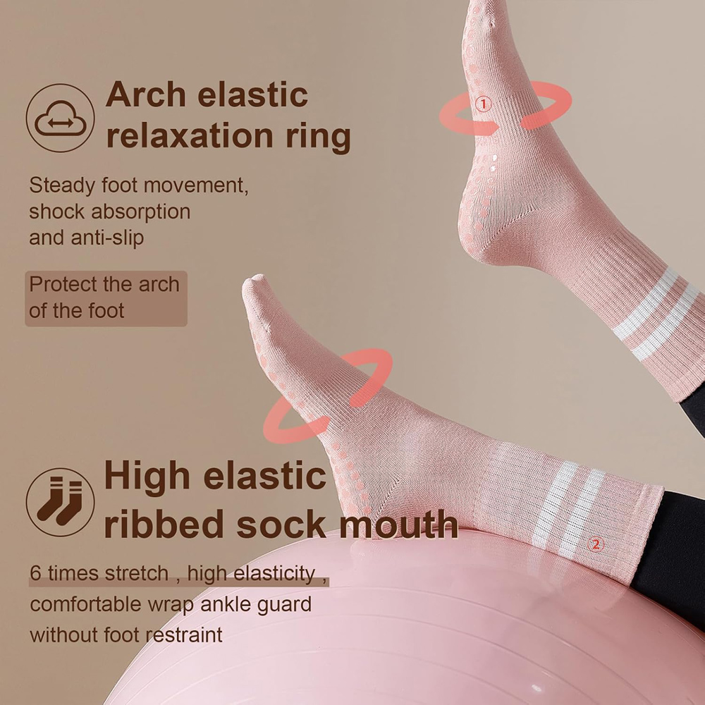 Yoga Pilates Socks with Grips  – обзор и цена No Show Sock Women