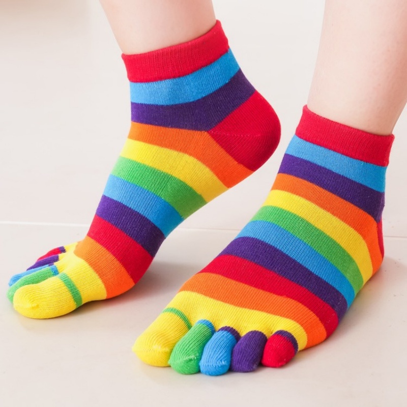 Women's Socks Rainbow Striped  – обзор и цена Toe Sock Split