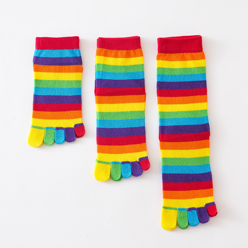 Women's Socks Rainbow Striped  – обзор и цена Toe Sock Split