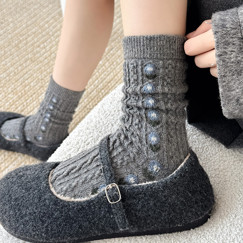 Korean Sweet Floral Wool Mid-C – обзор и цена Boot Sock Slouchy