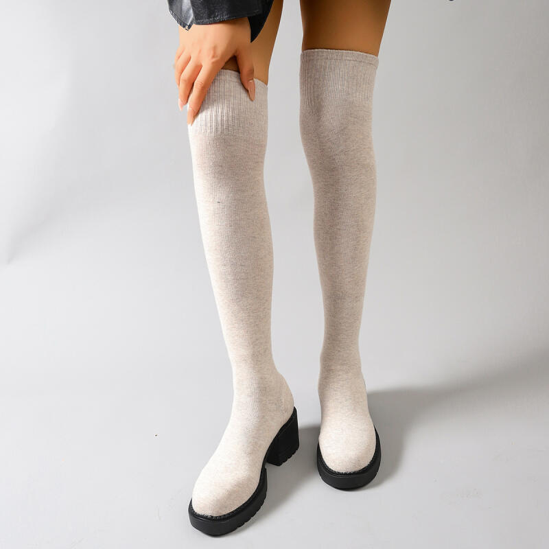 Chunky Platform Over The Knee  – обзор и цена Knee High Sock Women