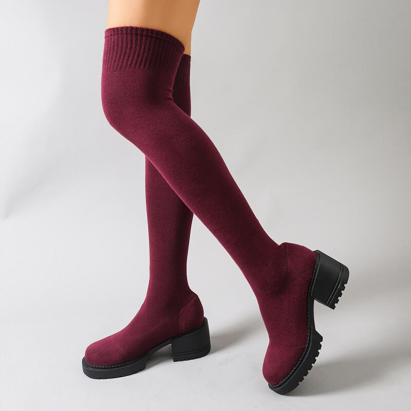 Chunky Platform Over The Knee  – обзор и цена Knee High Sock Women