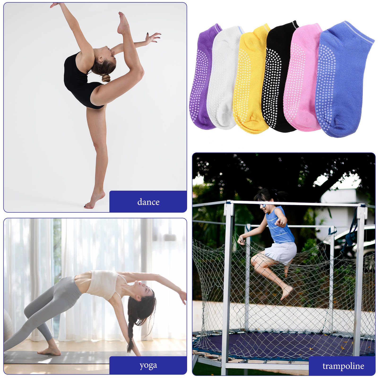 6Pairs Breathable Anti-Slip Yo – обзор и цена Grip Sock Yoga