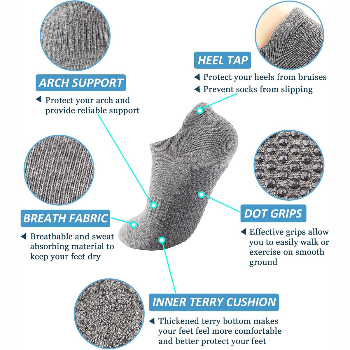 6 Pairs Yoga Socks for Women P – обзор и цена Grip Sock Yoga
