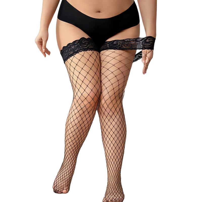 FREEAUCE Plus Size Hollow Mesh – обзор и цена Thigh High Sock Stay Up